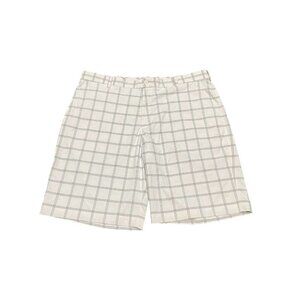 Nike Golf Shorts Mens 40 Check Plaid White DRI-FIT 11"‎ Inseam Stretch Swoosh